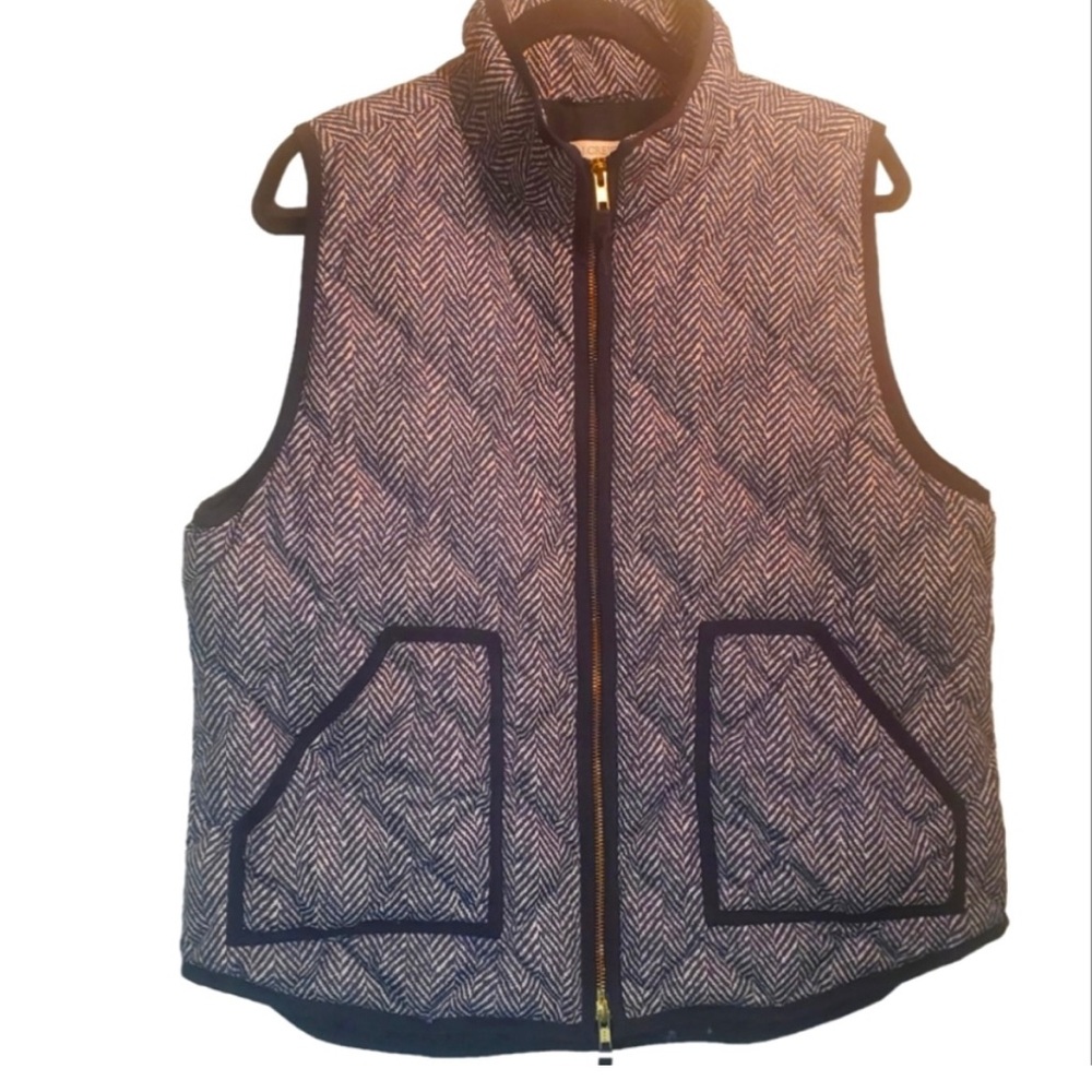 J.Crew Excursion Herringbone Down Vest Women’s Bl… - image 2